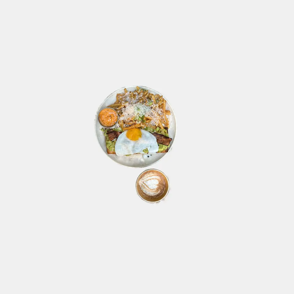 Avocado toast and latte 