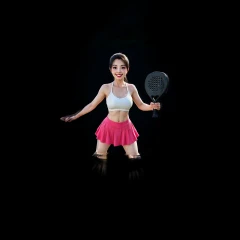 Pickleball player in pink