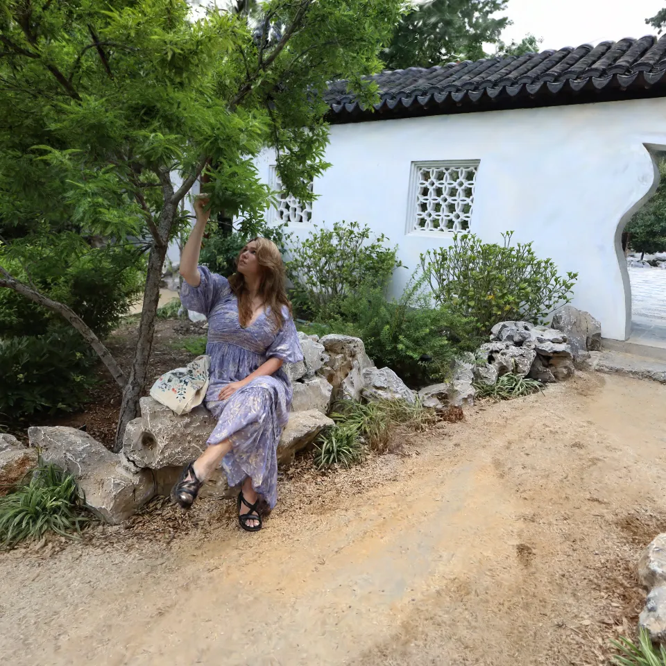 Examining the garden