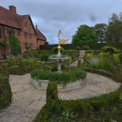 Gilded Stone Cherub, Old Palace Knot Garden, Hatfield House