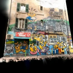 URBAN ART - MARSEILLE - CHAT PERCHE