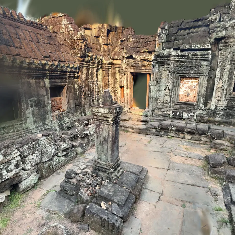 Cambodia temple ruins courtyard HQ