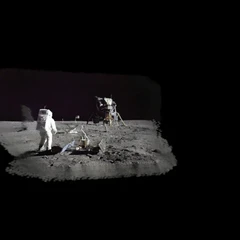 Apollo 11 Buzz Aldrin – Tranquility Base Showing Laser Retroreflector on Moon Surface – NASA