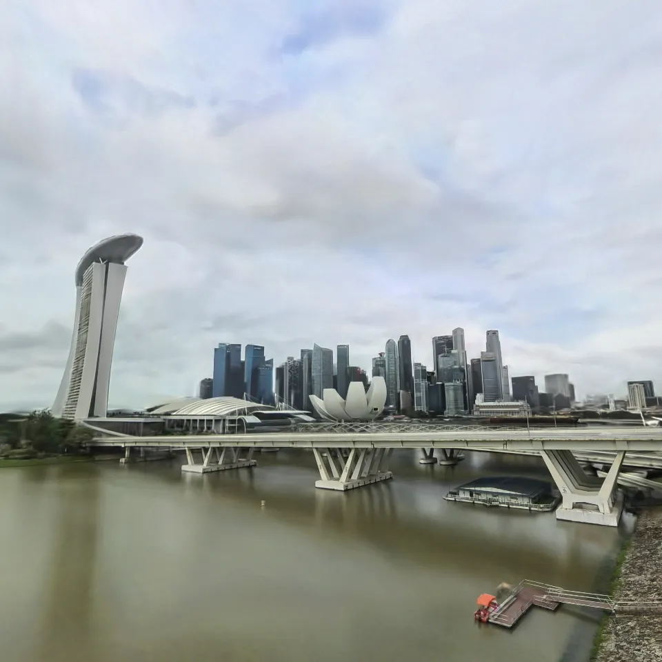 Marina Bay from the Singapore Flyer, Gaussian splat scene