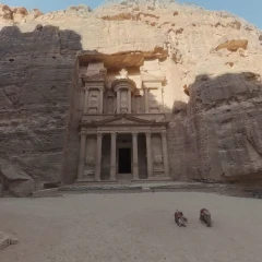 El Khazneh and Street of Facade in Petra (Jordan)