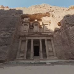 El Khazneh and Street of Facade in Petra (Jordan)