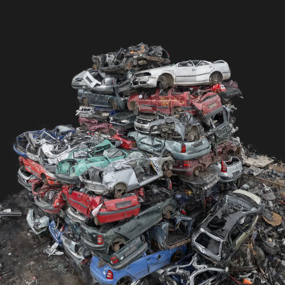 Cars junkyard scrapyard tower