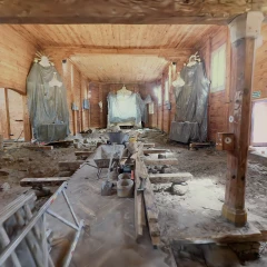 Umień, Poland. The church during archaeological investigations