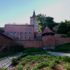 The fortification walls of the cathedral in Olsztyn, Poland 