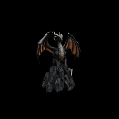 Medieval Mythic Winged Dragon Figurine - Reconstructed with Seeget3D
