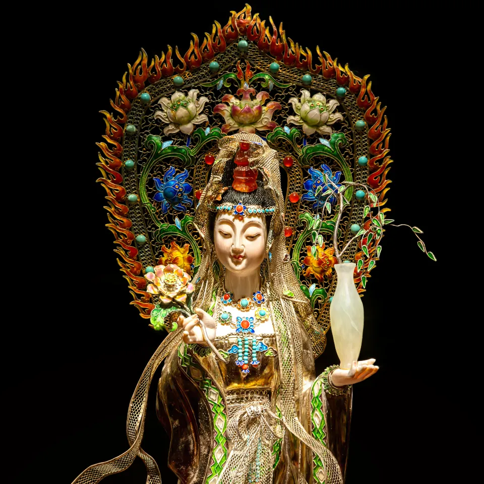 Silver Filigree Bodhisattva