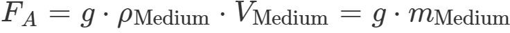 Berechnung der Auftriebskraft im Medium Berechnung der Auftriebskraft im Medium
