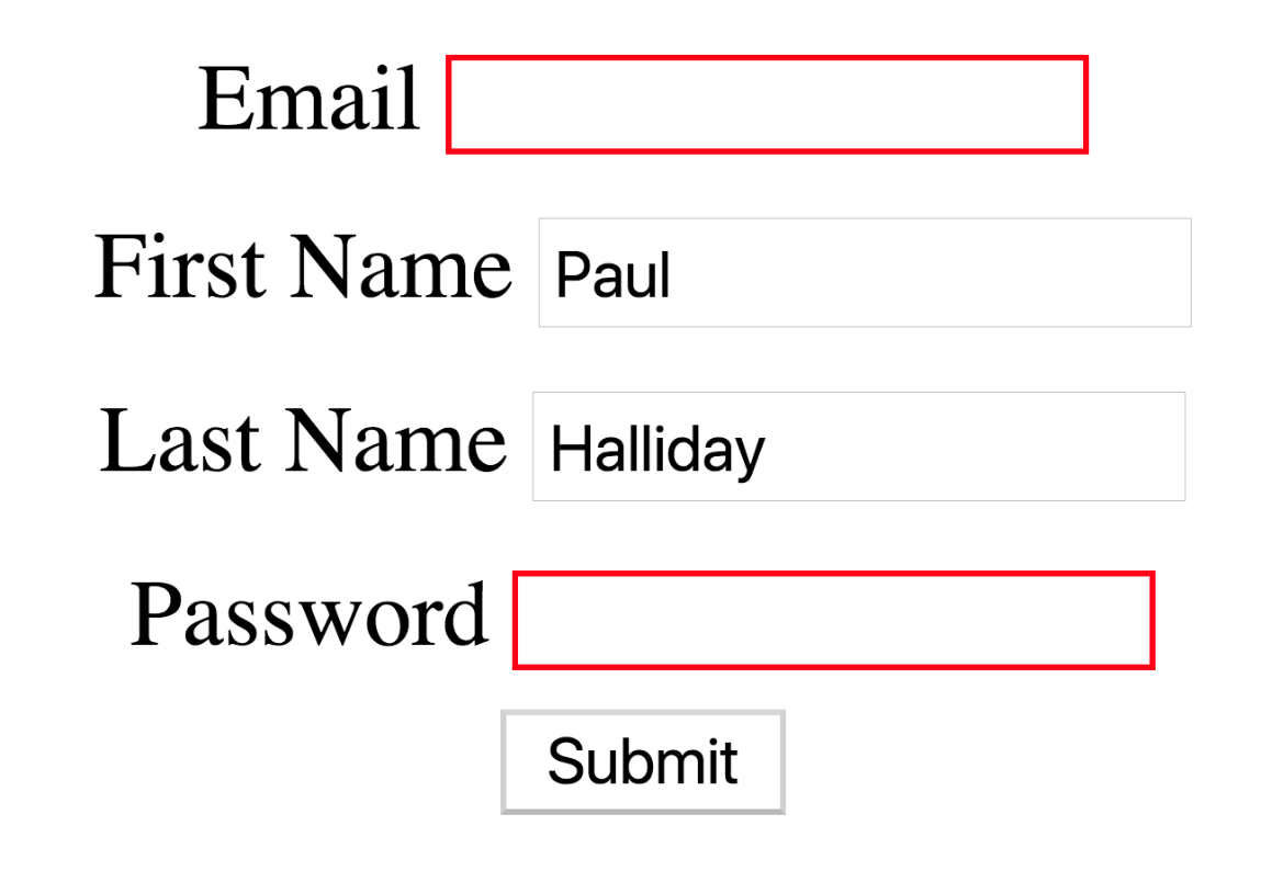 vuejs form validation result