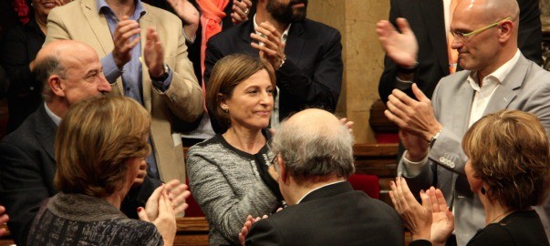 Una imatge d'arxiu de Forcadell, després de ser proclamada presidenta del parlament.