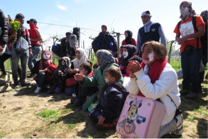 Refugiats en territori macedoni poc abans de ser deportats