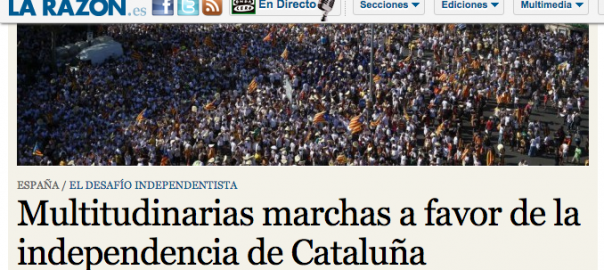 La portada de la Razón, hores després de la Diada