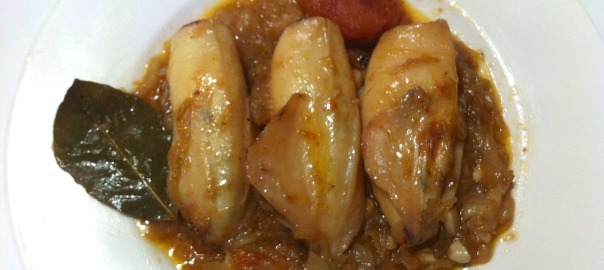 calamars amb ceba confitada tallat