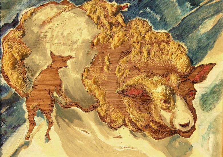 Moeder schaap als speelmat