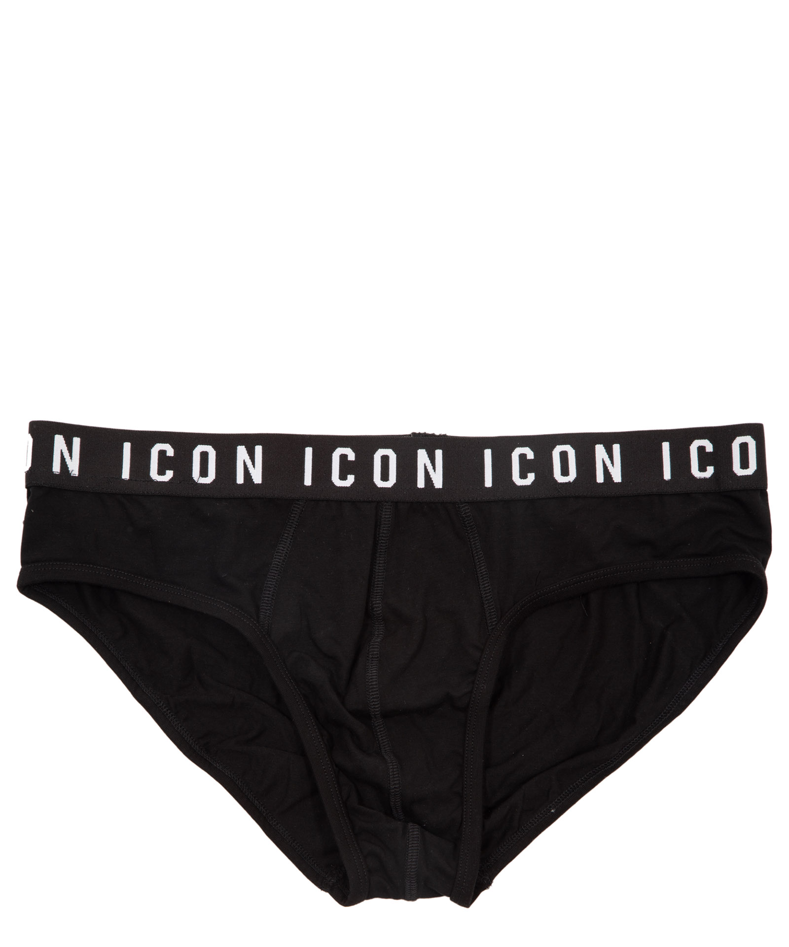 Dsquared2 Cotton Icon Slip With Logoed Waistband In Black