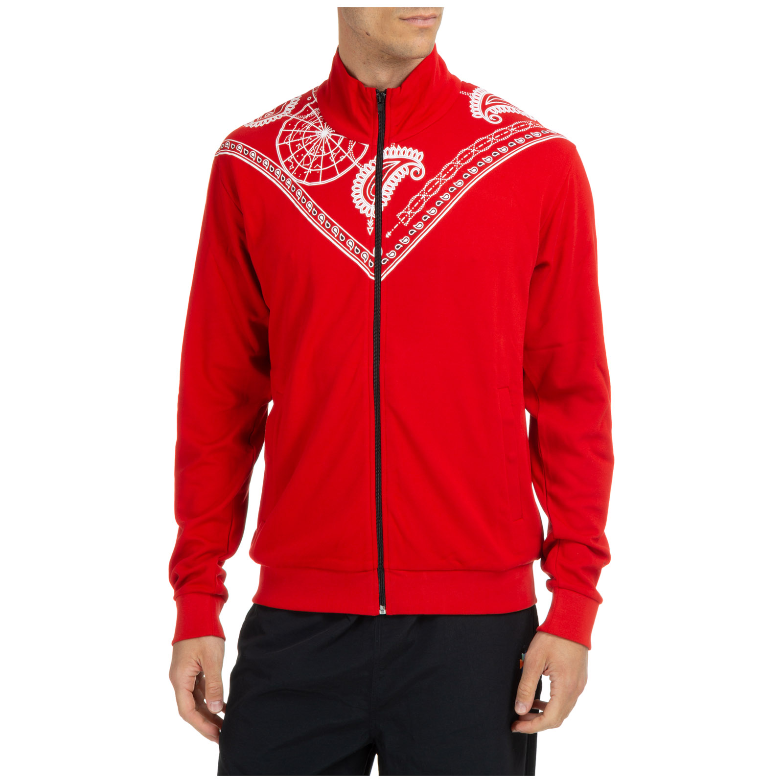 Marcelo Burlon County Of Milan Marcelo Burlon Bandana Zip-up Sweatshirt In Red