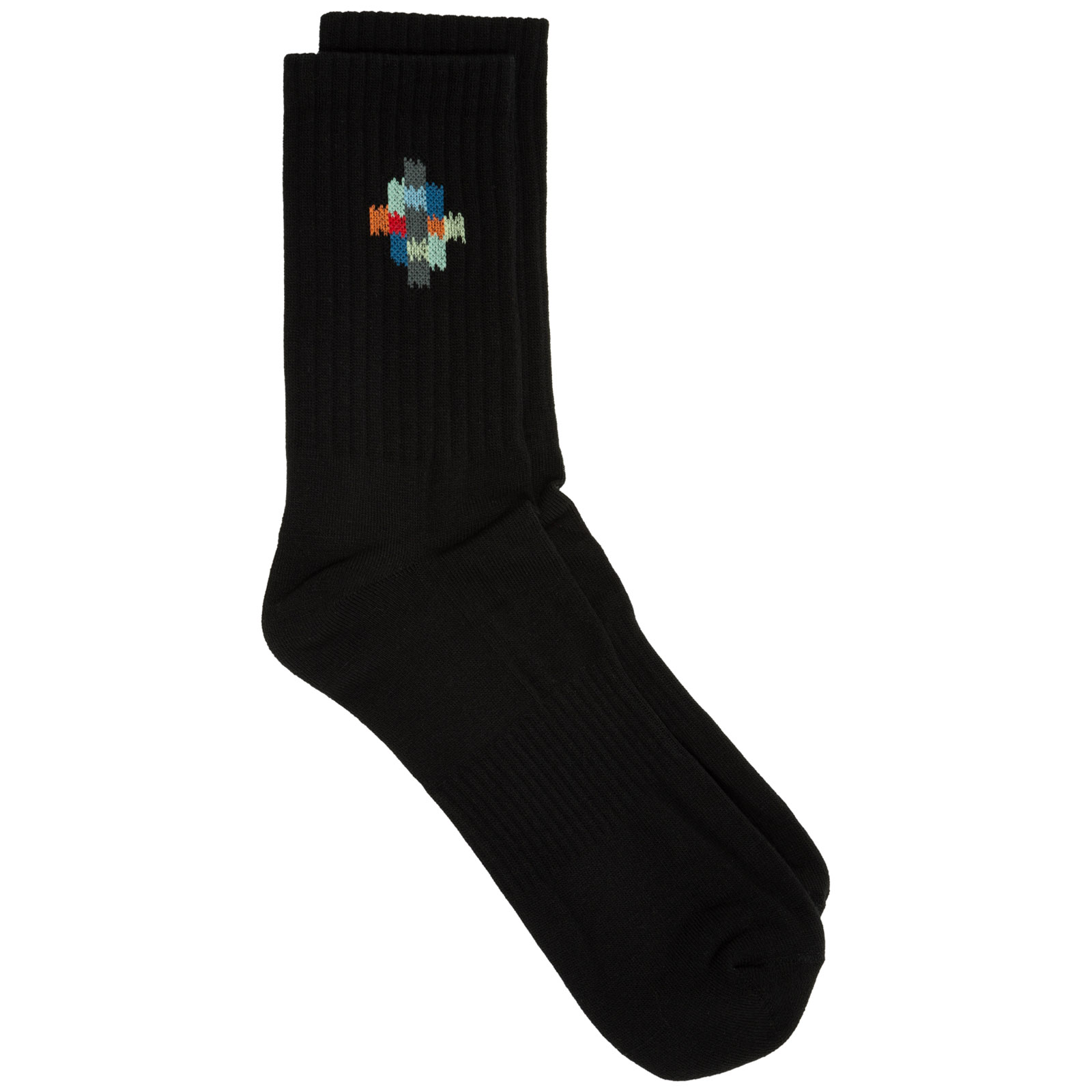 Marcelo Burlon County Of Milan Colourful Cross Short Socks In Black