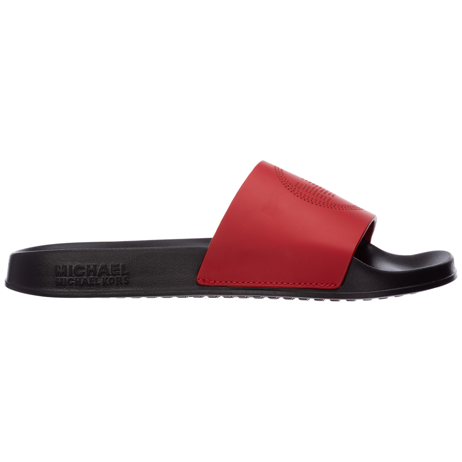 red michael kors slides
