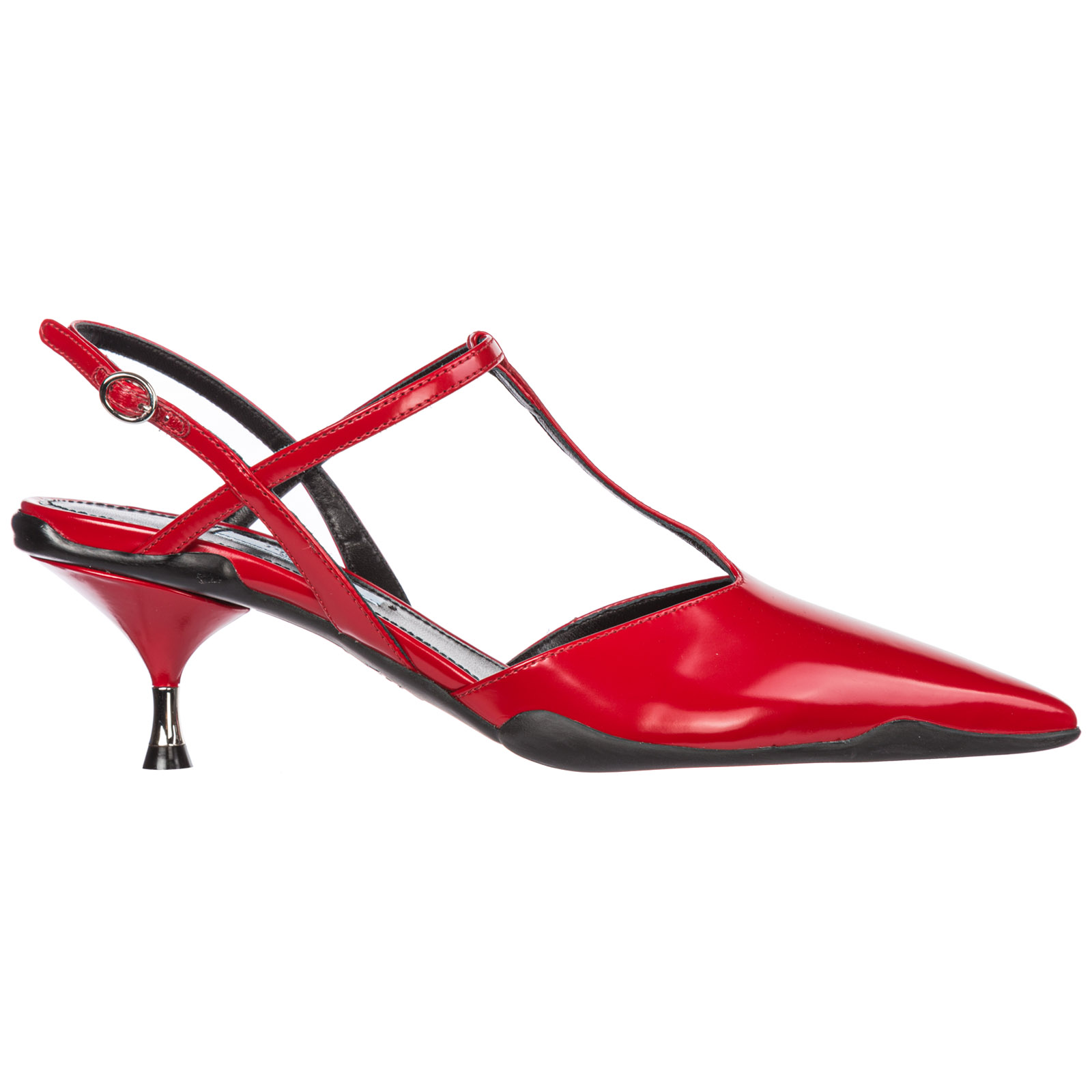 Click to view more detailed imagery on our partner's website Prada Women's Leather Heel Sandals In Red