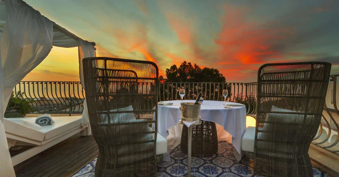 hotel villa blu capri terrazza con vista mare