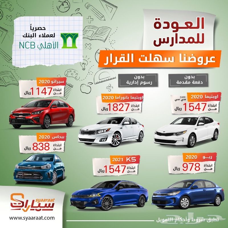 تمويل جميع انواع السيارات