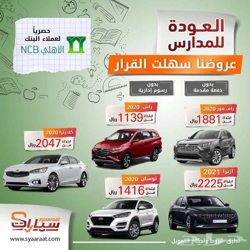 تمويل جميع انواع السيارات
