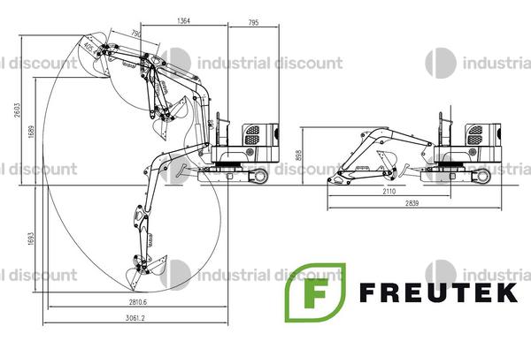 459#10001 FREUTEK EKN0015 Miniescavatori Diesel 8,6 kW in vendita - foto 4