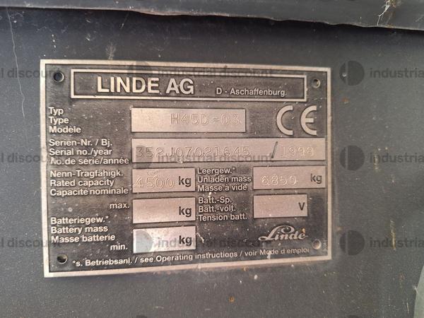 19#10158 Carrello elevatore Linde H45D in vendita - foto 9