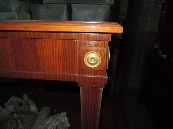 190#1317 Scrivania con piano in pelle 3 cassetti stile impero in vendita - foto 4