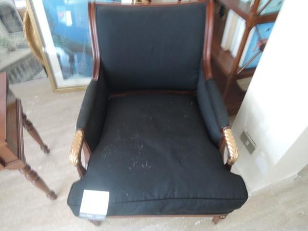 25#1317 Coppia di poltrone stile impero in tessuto nero in vendita - foto 3