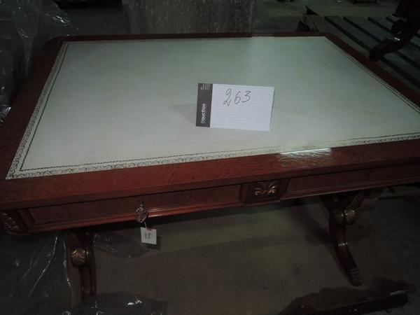 263#1317 Scrivania in radica con piano in pelle stile impero in vendita - foto 2