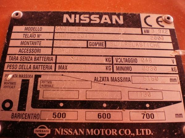 21#1618 Carrello Elevatore Nissan 18 q in vendita - foto 4