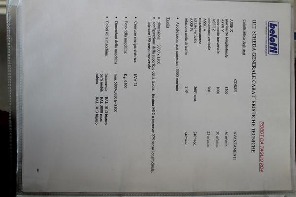 16#1944 Centro di lavoro a 5 assi per taglio 3D Belotti R04 in vendita - foto 22