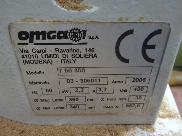 1098#2094 Sega a banco Omga T50 350 in vendita - foto 8
