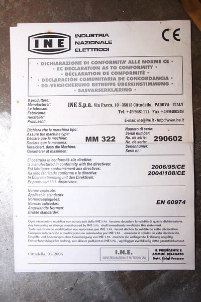 4#2570 Saldatrice filo continuo Ine Tm2 in vendita - foto 2
