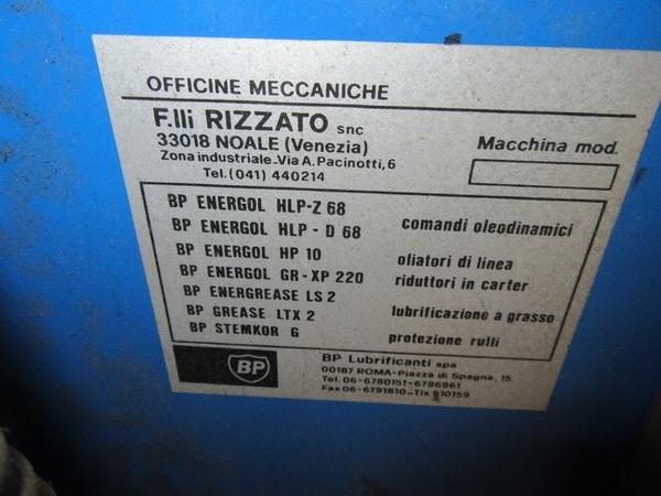 6#2860 Linea taglio lamiere F.lli Rizzato in vendita - foto 38