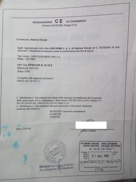 45#2949 Autocarro Mercedes 1844 con stanti e gru per legname in vendita - foto 16