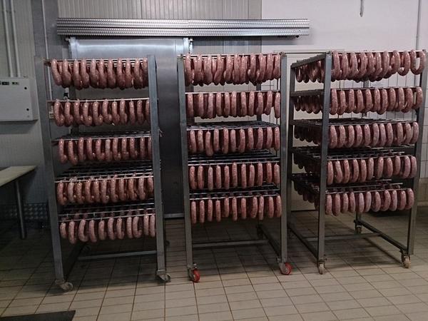 10#3161 Banco da lavoro Zanussi e carrelli per sospensioni salumi in vendita - foto 1