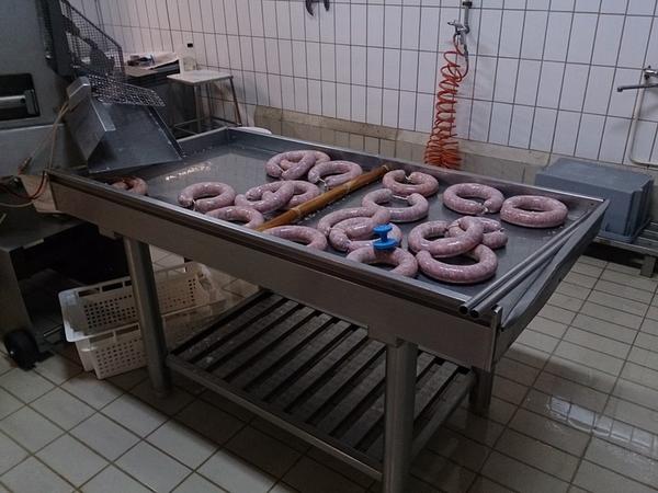 10#3161 Banco da lavoro Zanussi e carrelli per sospensioni salumi in vendita - foto 4