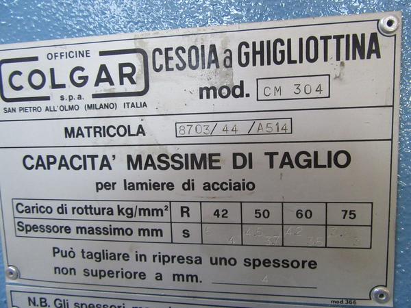 1#3246 Cesoia a ghigliottina Colgar CM 304 in vendita - foto 2