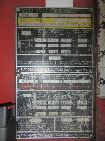 12#3342 Carrello elevatore Linde SE20 e transpallet in vendita - foto 10