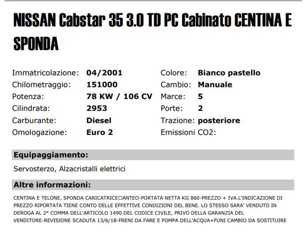 15#3357 Autocarro Nissan Cabstar 35 .6 in vendita - foto 2
