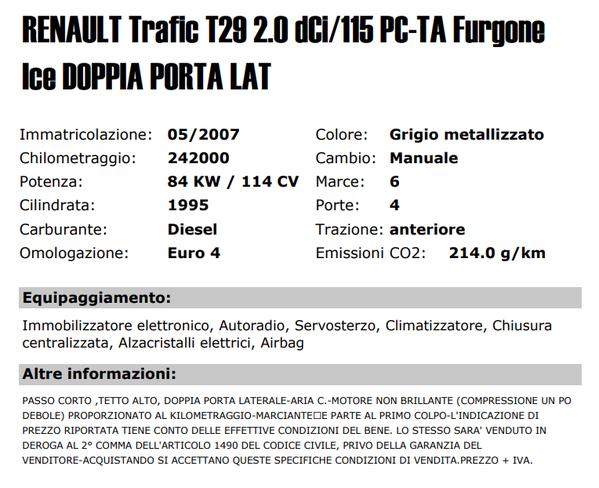 19#3357 Furgone Renault Trafic T29 in vendita - foto 2