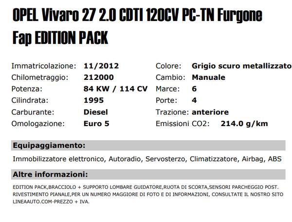 35#3357 Automobile Opel Vivaro in vendita - foto 2
