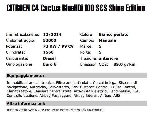 6#3357 Autovettura Citroen C4 Cactus in vendita - foto 2