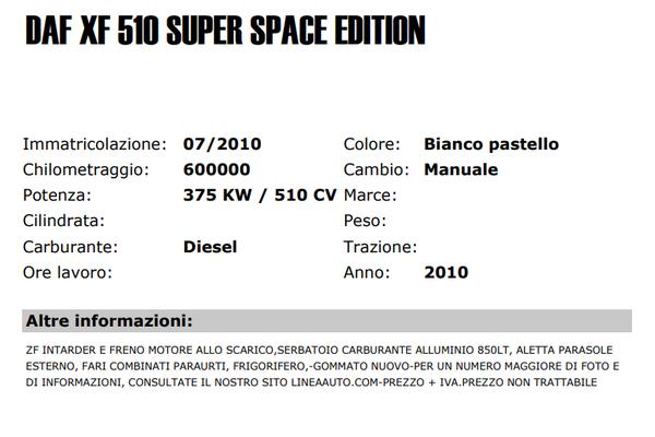 10#3361 Daf XF 510 Super Space in vendita - foto 2
